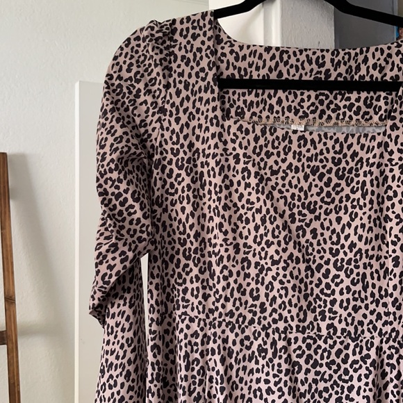 Leopard Midi Square Neck Dress - Picture 3 of 4